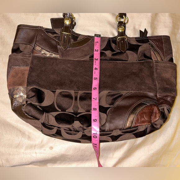 Coach Brown Leather Hobo Bag w Suede patches - Picture 2 of 9